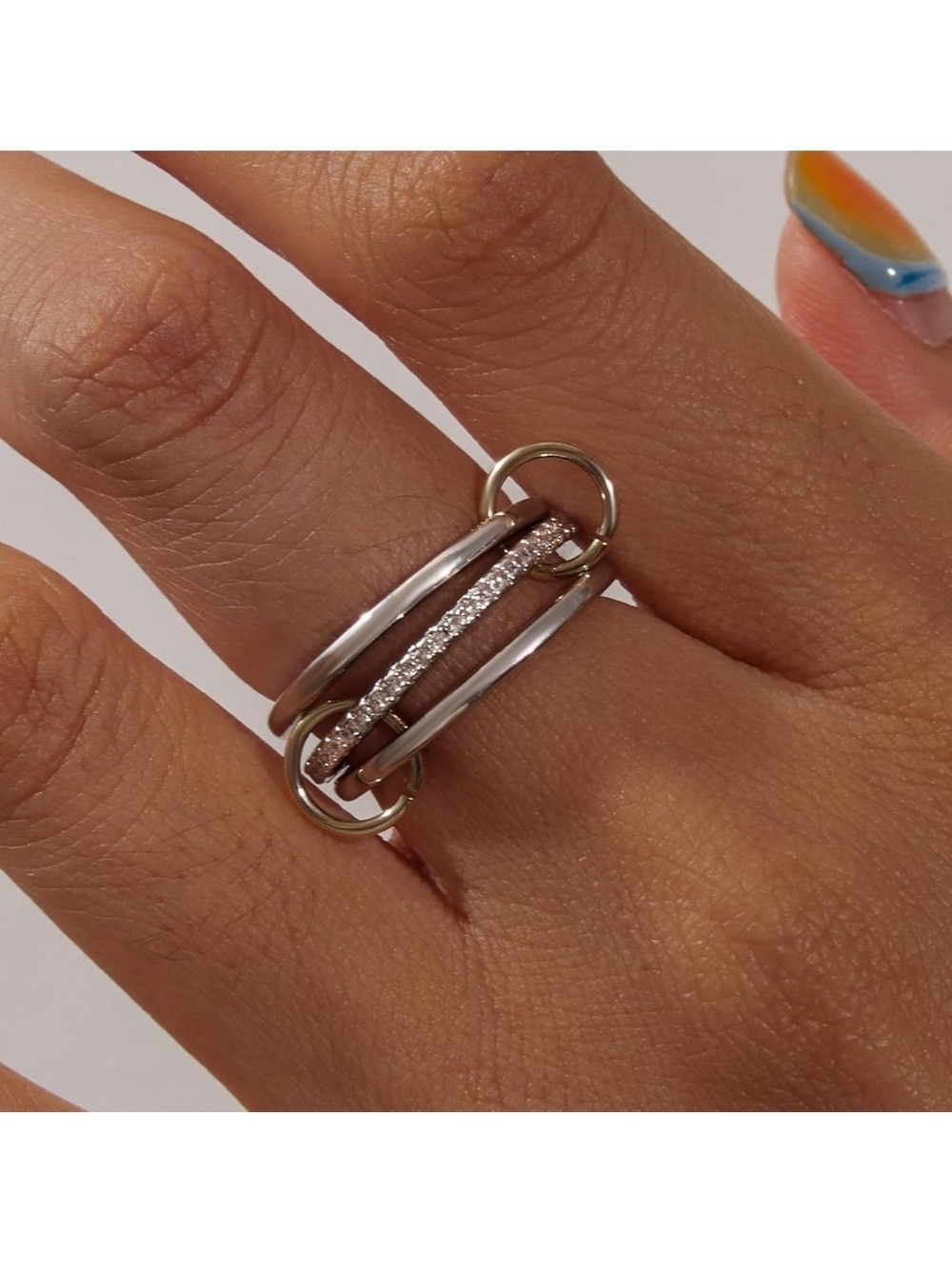 Multi-Band Pavé Ring - Silver